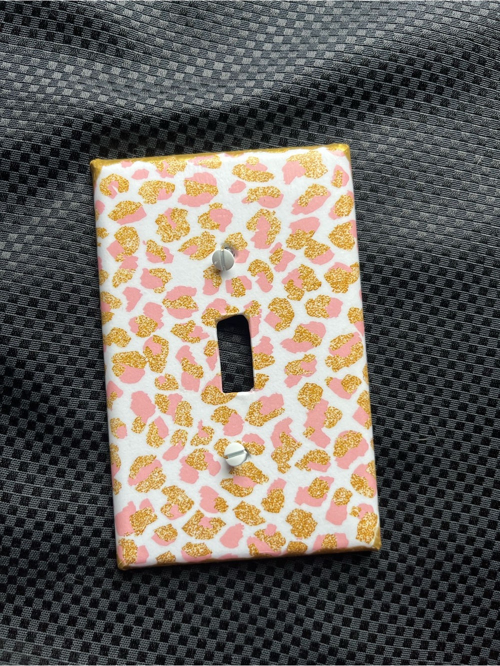 Pink & Gold Leopard Print Decorative Toggle Switch Cover